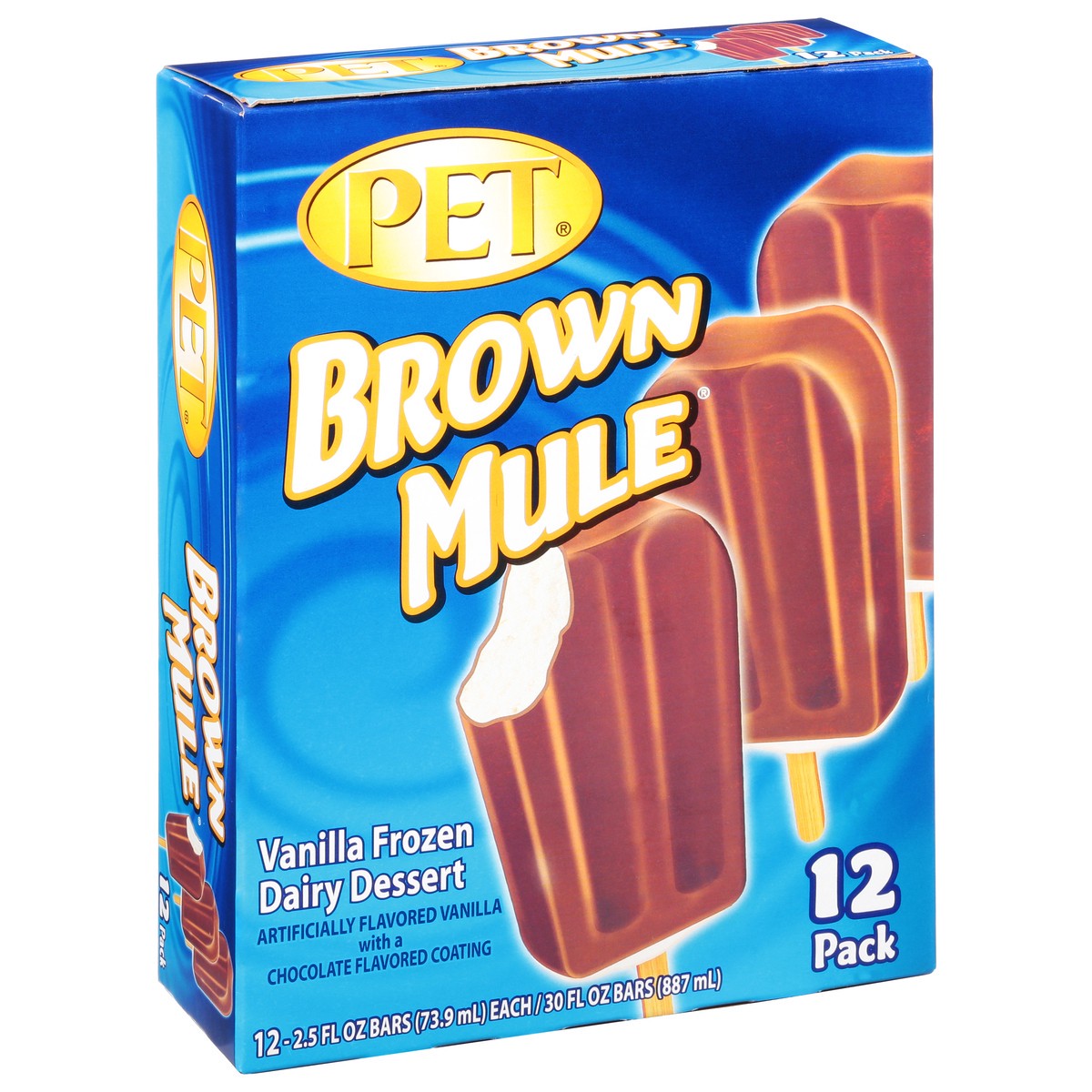 slide 10 of 14, Pet 12 Pack Brown Mule Vanilla Frozen Dairy Dessert Bars 12 - 2.5 fl oz Packs, 12 ct
