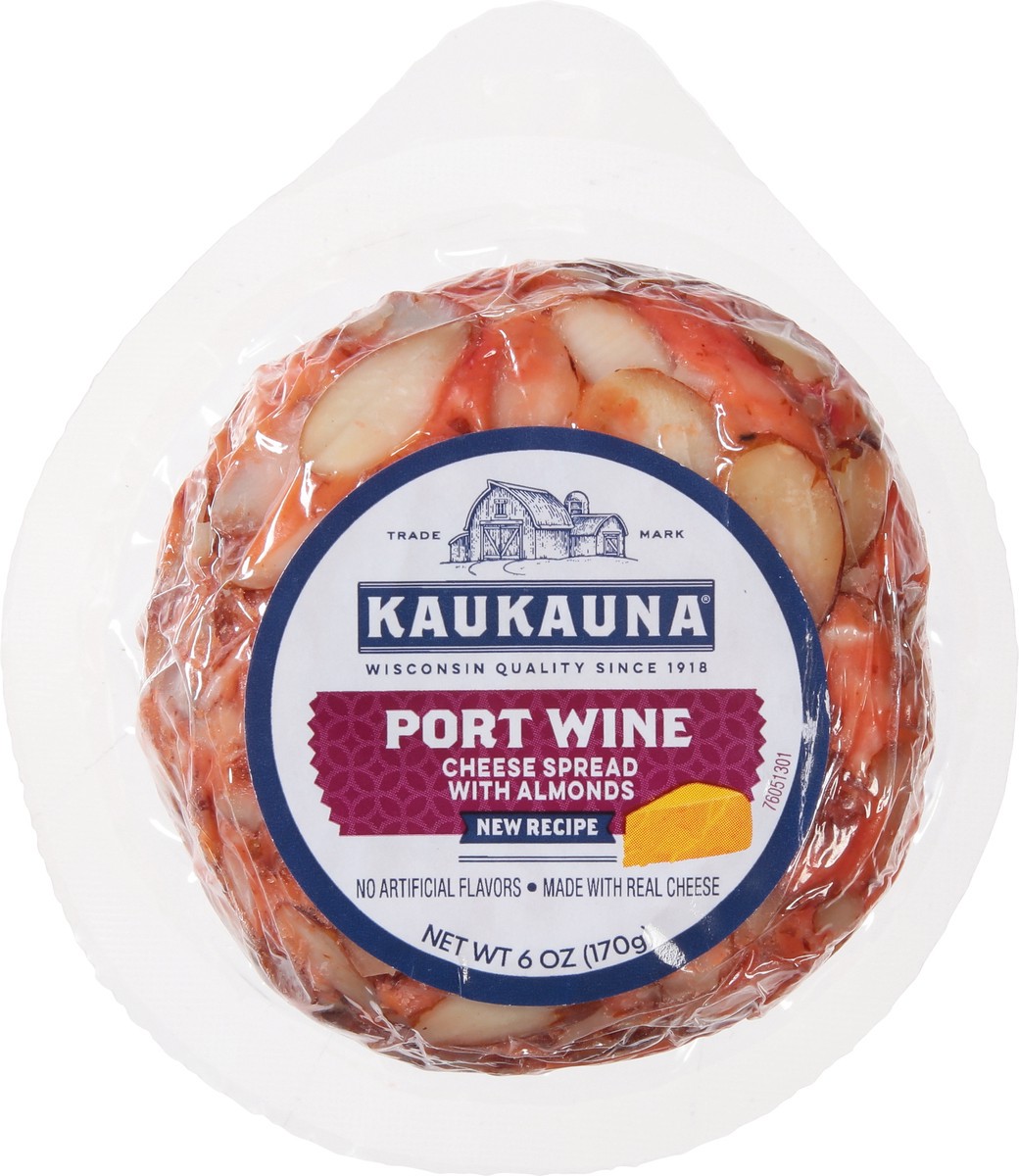 slide 4 of 9, Kaukauna Cheese Spread, with Almonds, Port Wine, 6 oz