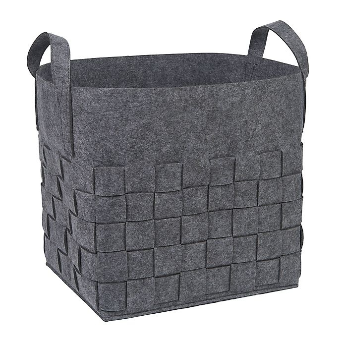 slide 1 of 3, Sammy & Lou Woven Felt Storage Cube - Medium Grey, 1 ct