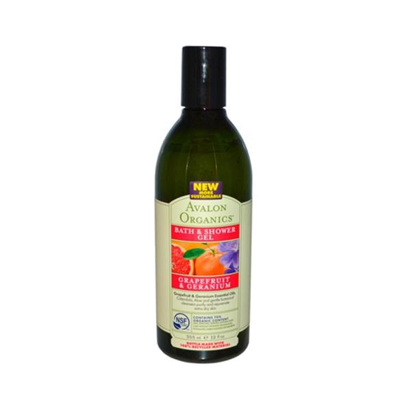 slide 1 of 1, Avalon Organics Bath And Shower Gel Refreshing Grapefruit And Geranium, 12 fl oz