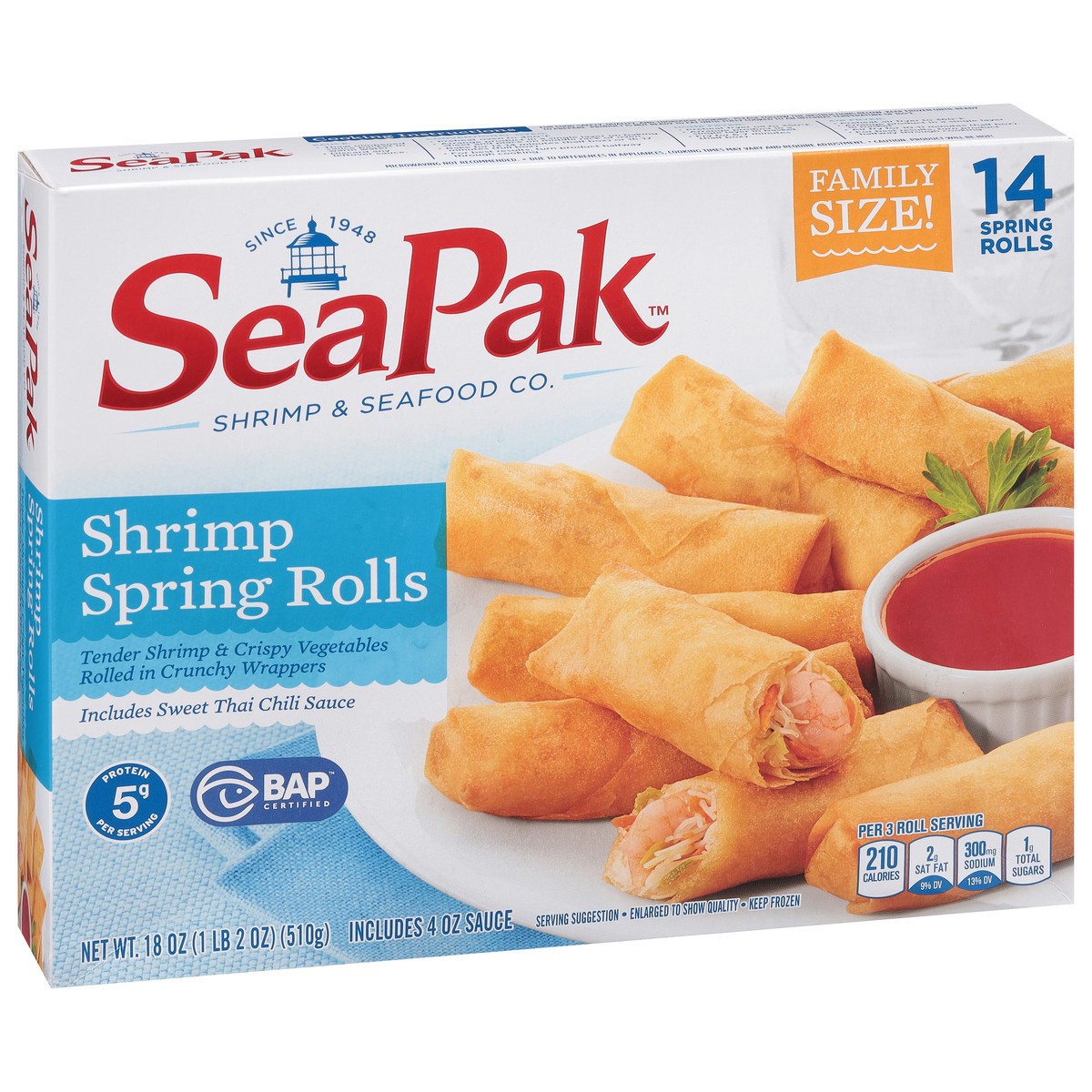 slide 2 of 9, SeaPak Crunchy Shrimp Spring Rolls 18 oz, 18 oz