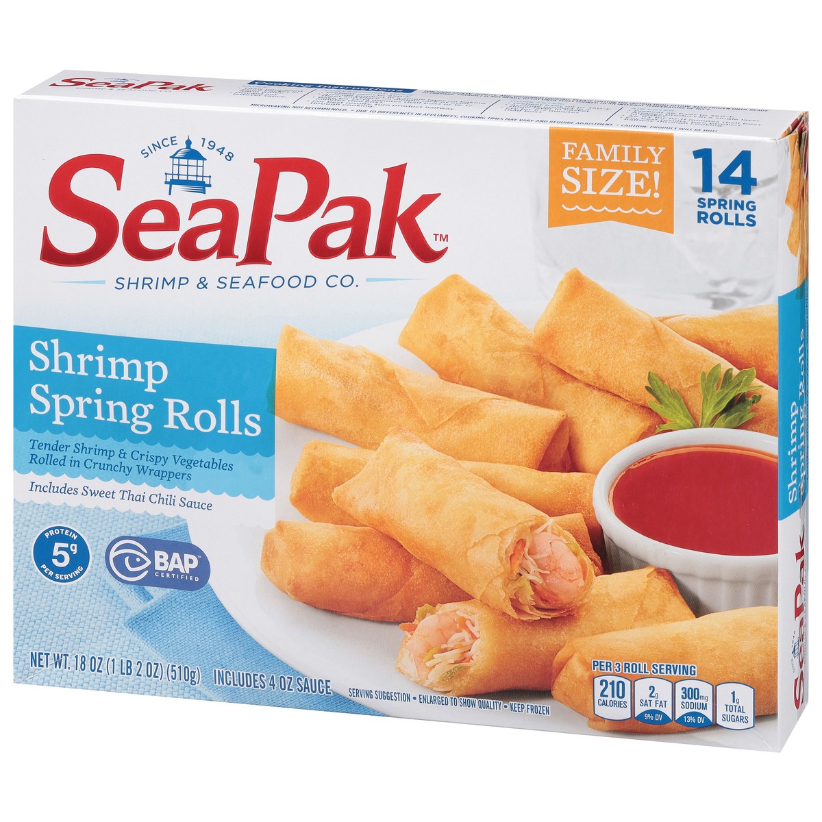 slide 5 of 9, SeaPak Crunchy Shrimp Spring Rolls 18 oz, 18 oz