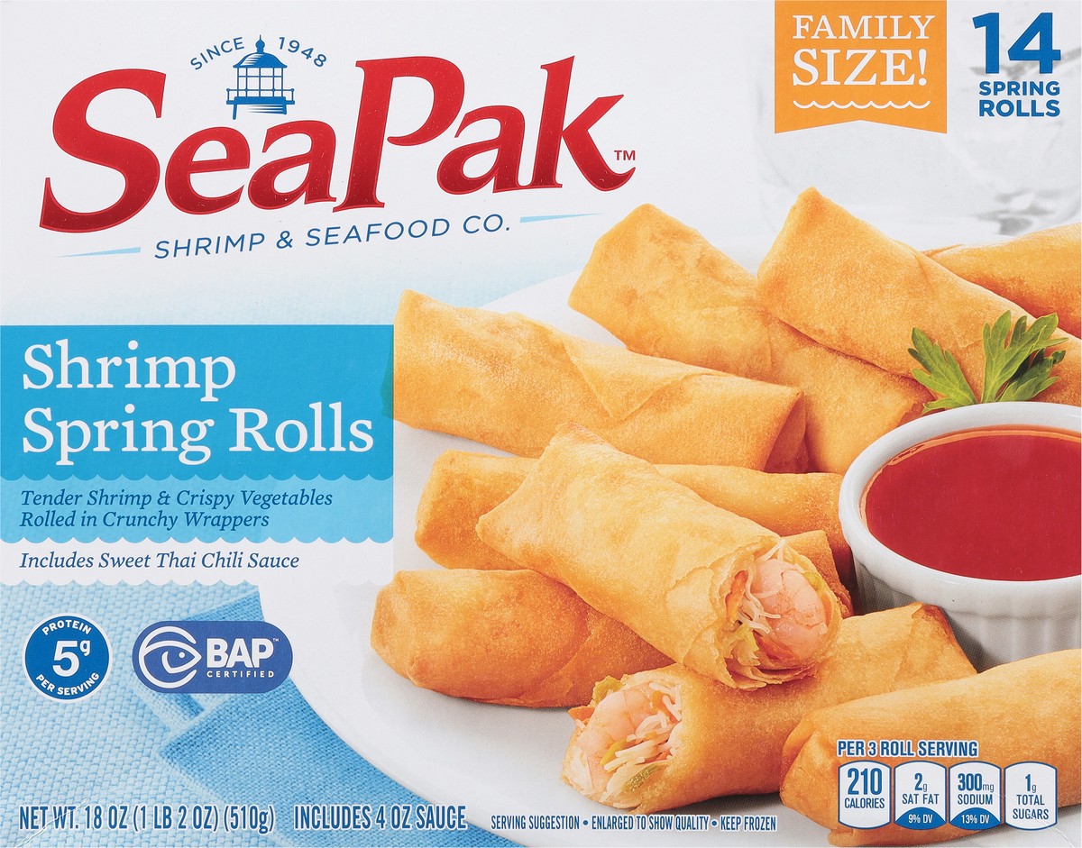 slide 9 of 9, SeaPak Crunchy Shrimp Spring Rolls 18 oz, 18 oz