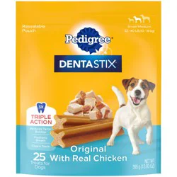 Pedigree DentaStix Small/Medium Original with Real Chicken Dog Treats 25 ea