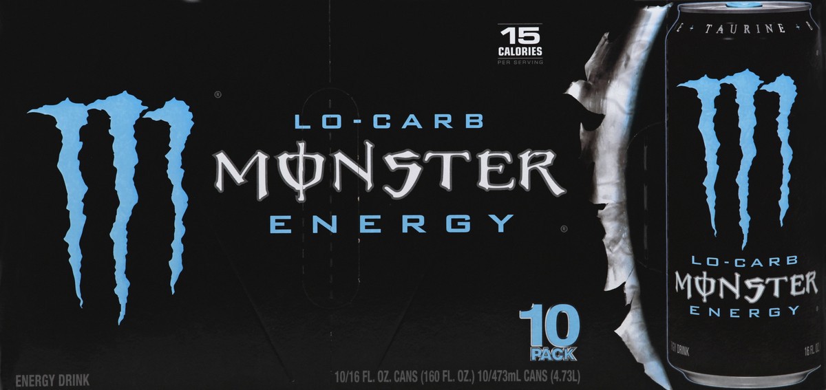 slide 5 of 6, Monster Energy, Lo-Carb, 10 ct; 16 fl oz