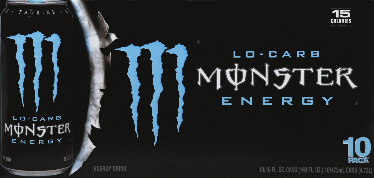 slide 6 of 6, Monster Energy, Lo-Carb, 10 ct; 16 fl oz