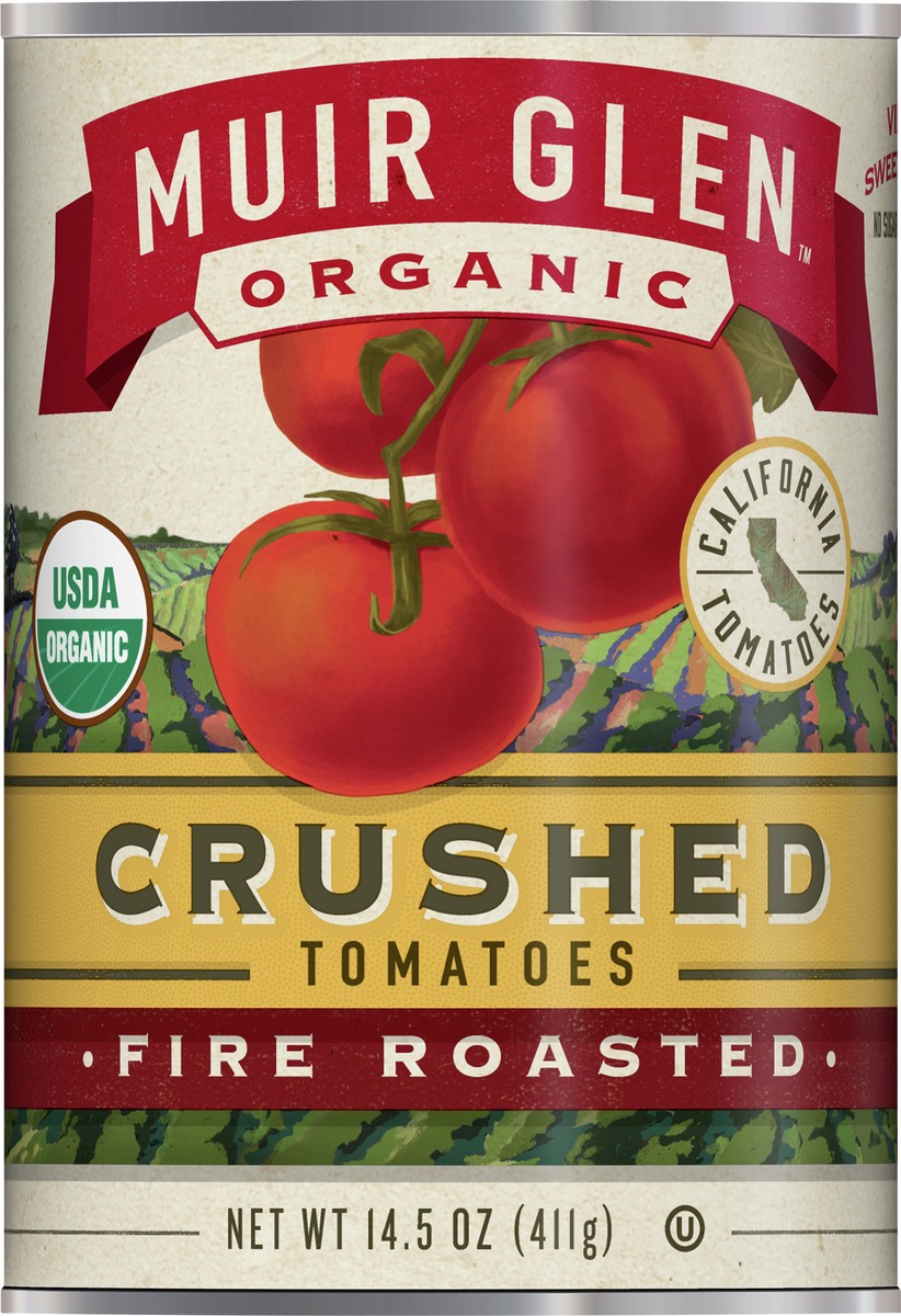 slide 3 of 13, Muir Glen Crushed Fire Roasted Canned Tomatoes, 14.5 oz., 14.5 oz