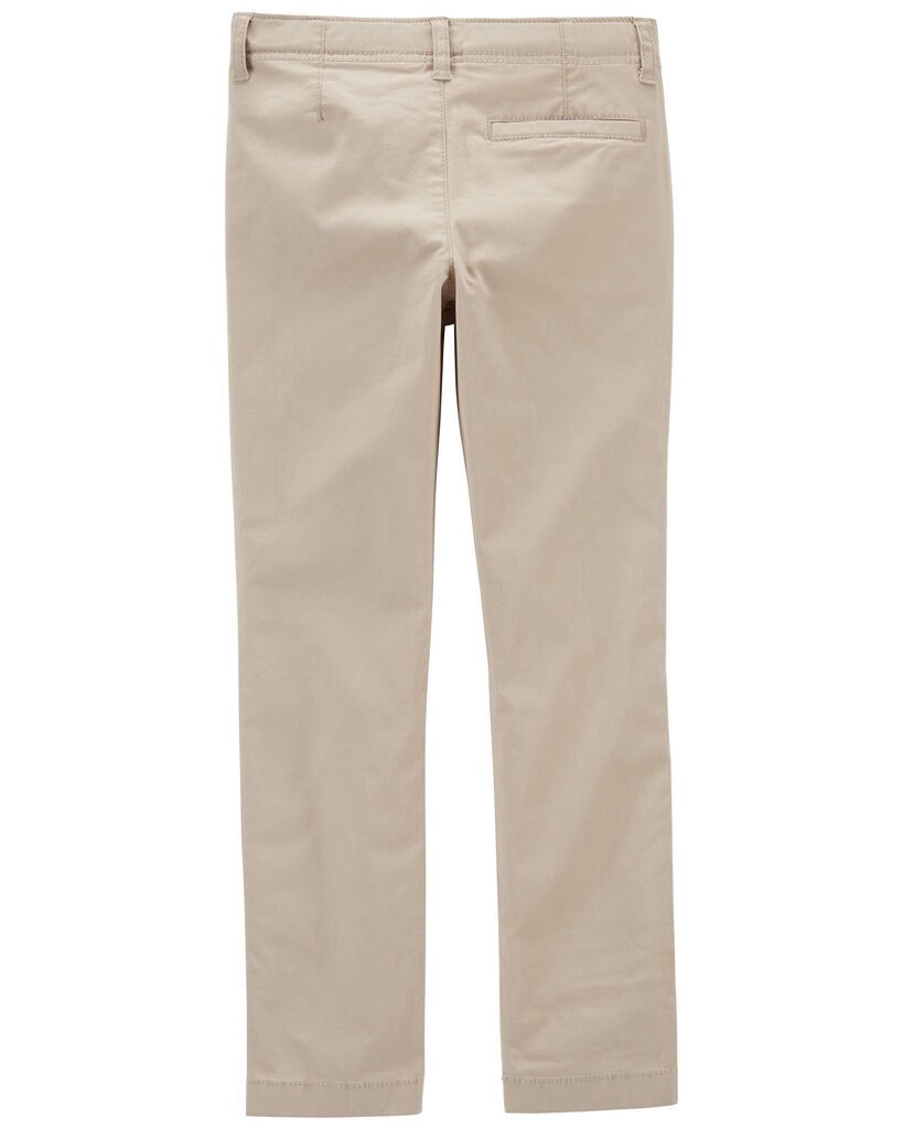 slide 3 of 5, Oshkosh Kid Slim Tapered Chino Pants Khaki 8, 1 ct