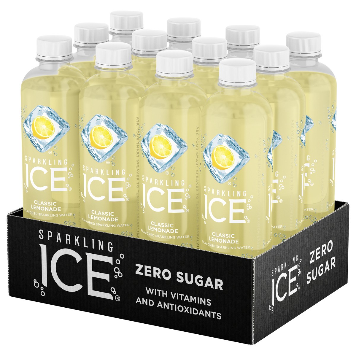 slide 8 of 9, Sparkling ICE Zero Sugar Classic Lemonade Sparkling Water 12 - 17 fl oz Bottles, 12 ct