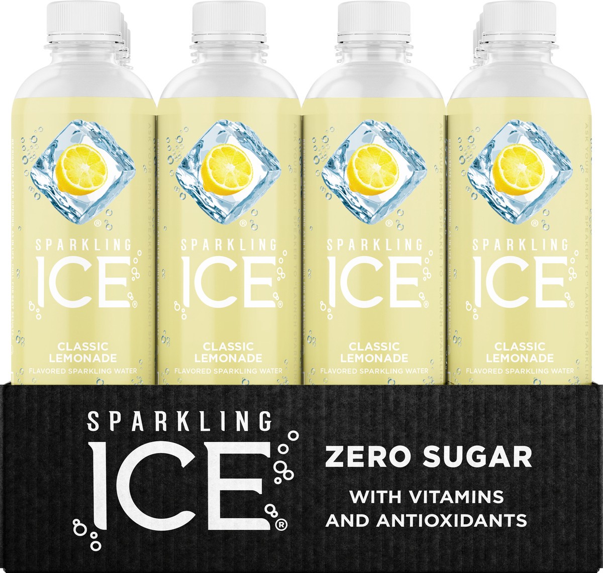 slide 3 of 9, Sparkling ICE Zero Sugar Classic Lemonade Sparkling Water 12 - 17 fl oz Bottles, 12 ct