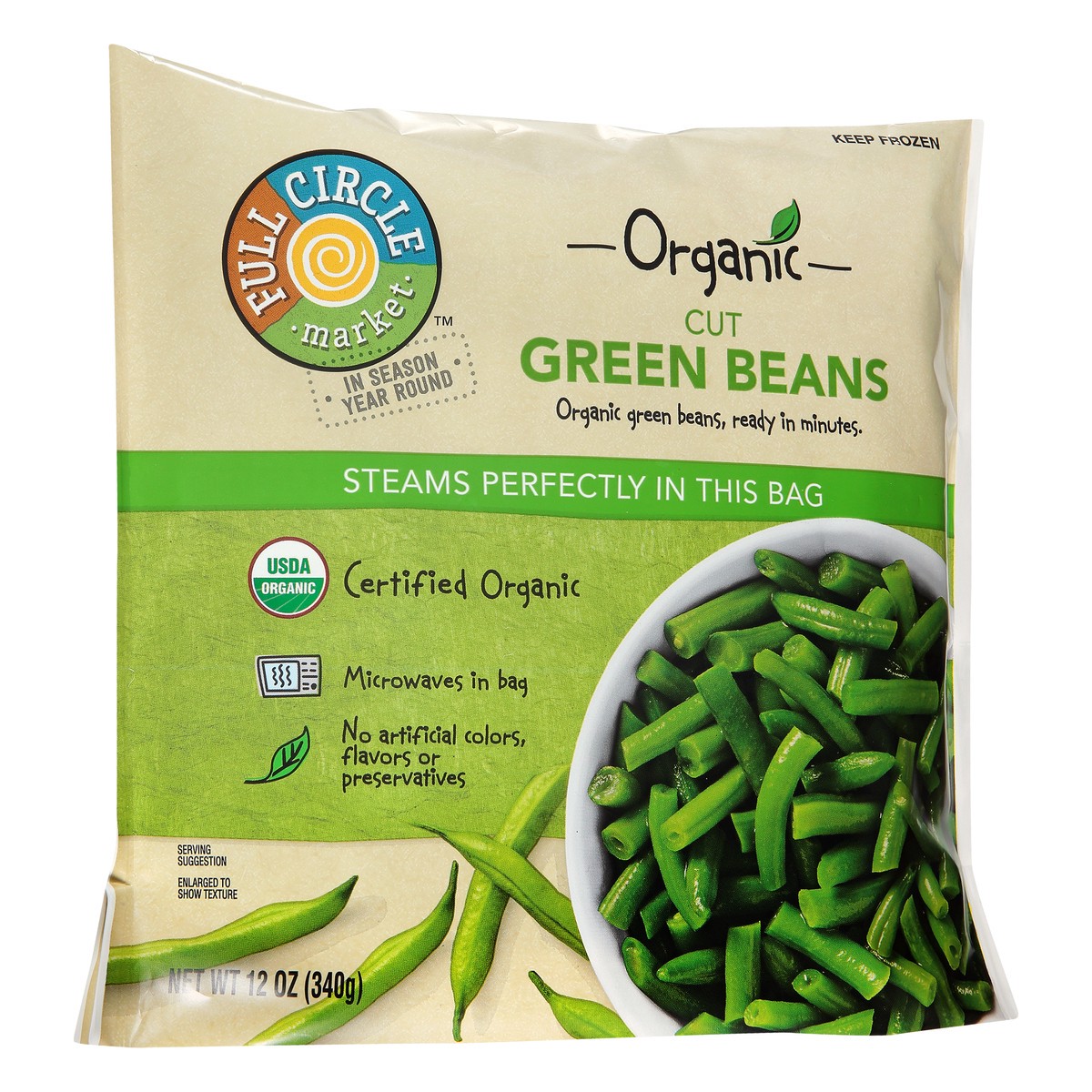 slide 3 of 12, Full Circle Market Organic Cut Green Beans 12 oz, 12 oz