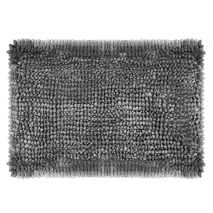 slide 1 of 5, Laura Ashley Butter Chenille Bath Rug - Charcoal, 17 in x 24 in