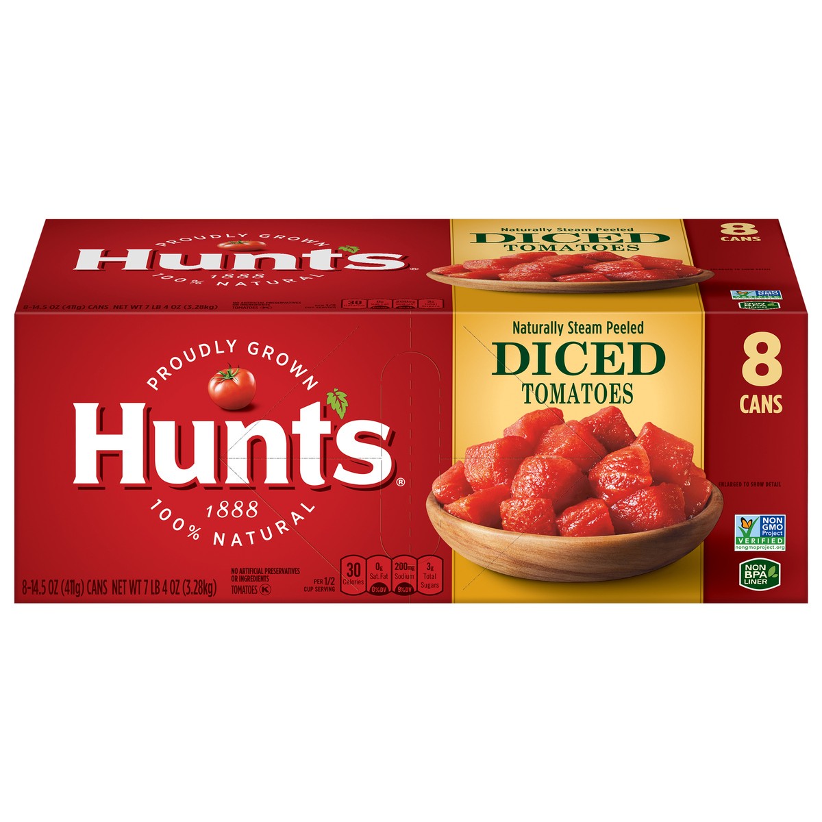 slide 1 of 5, Hunt's Diced Tomatoes 8 - 14.5 oz Cans, 8 ct