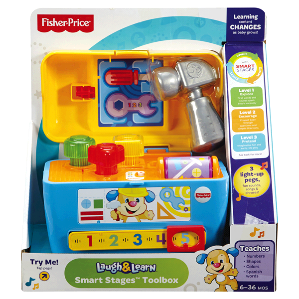 slide 1 of 1, Fisher-Price Laugh and Learn Smart Stages Toolbox, 1 ct