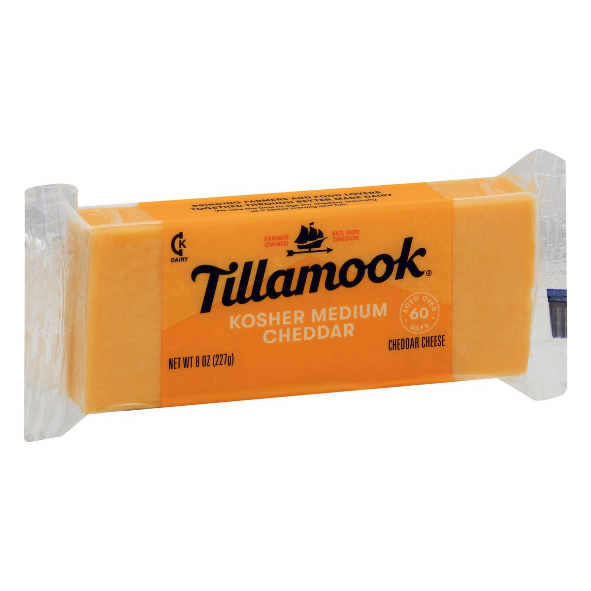 slide 2 of 13, Tillamook Kosher Medium Cheddar Cheese Block, 8oz, 227 g