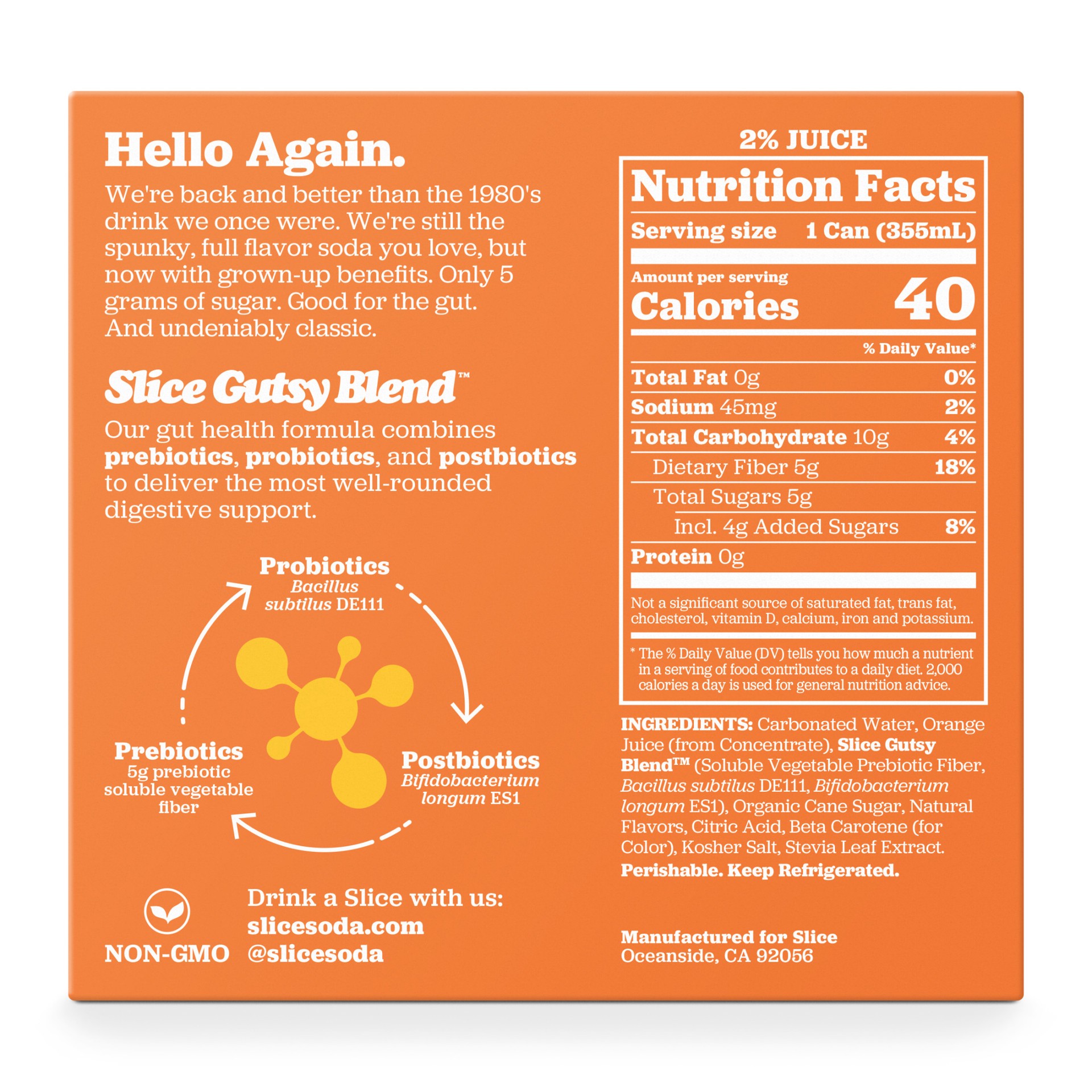 slide 3 of 8, Slice Orange Healthy Soda, 12 fl oz Cans, 4-Pack, 48 fl oz