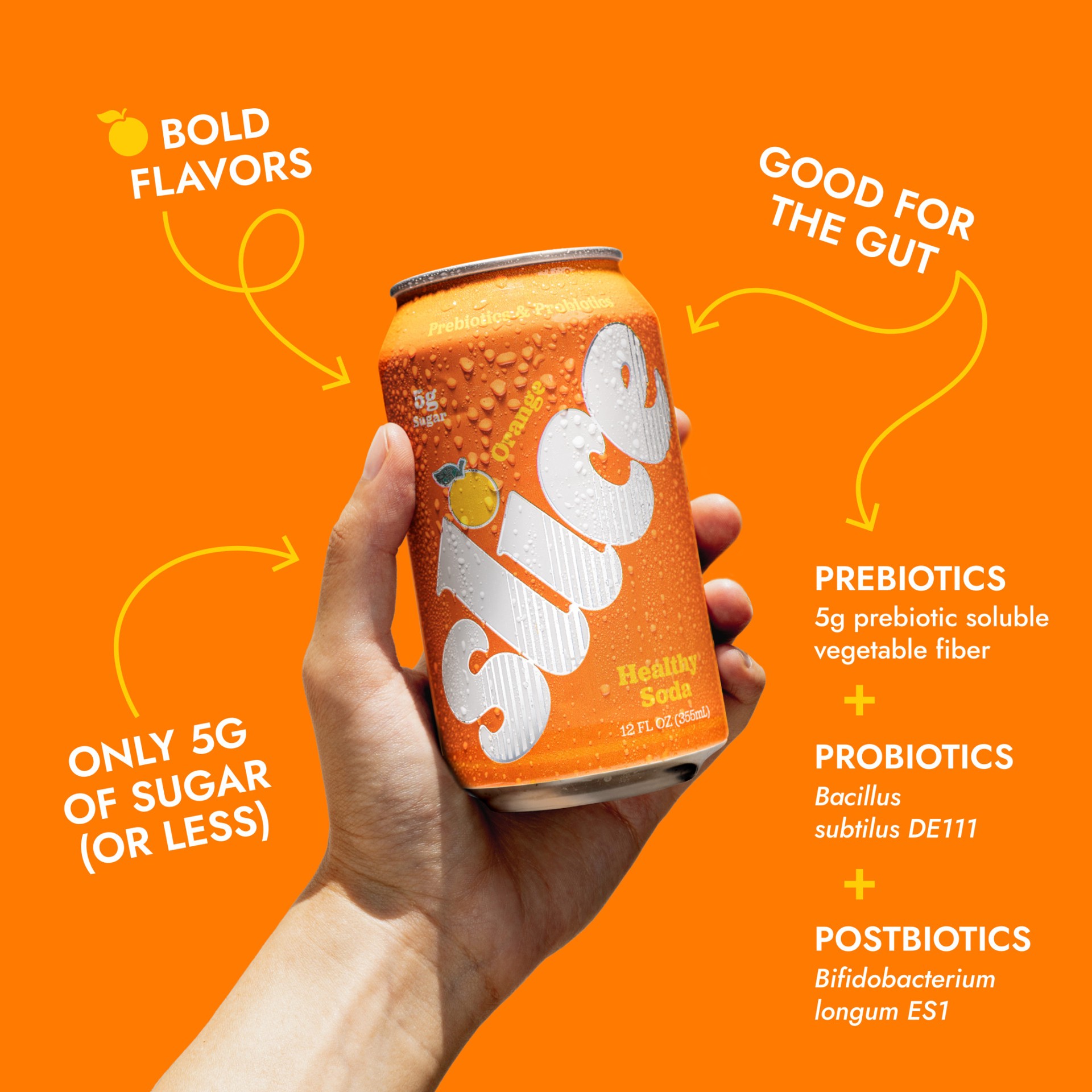 slide 4 of 8, Slice Orange Healthy Soda, 12 fl oz Cans, 4-Pack, 48 fl oz
