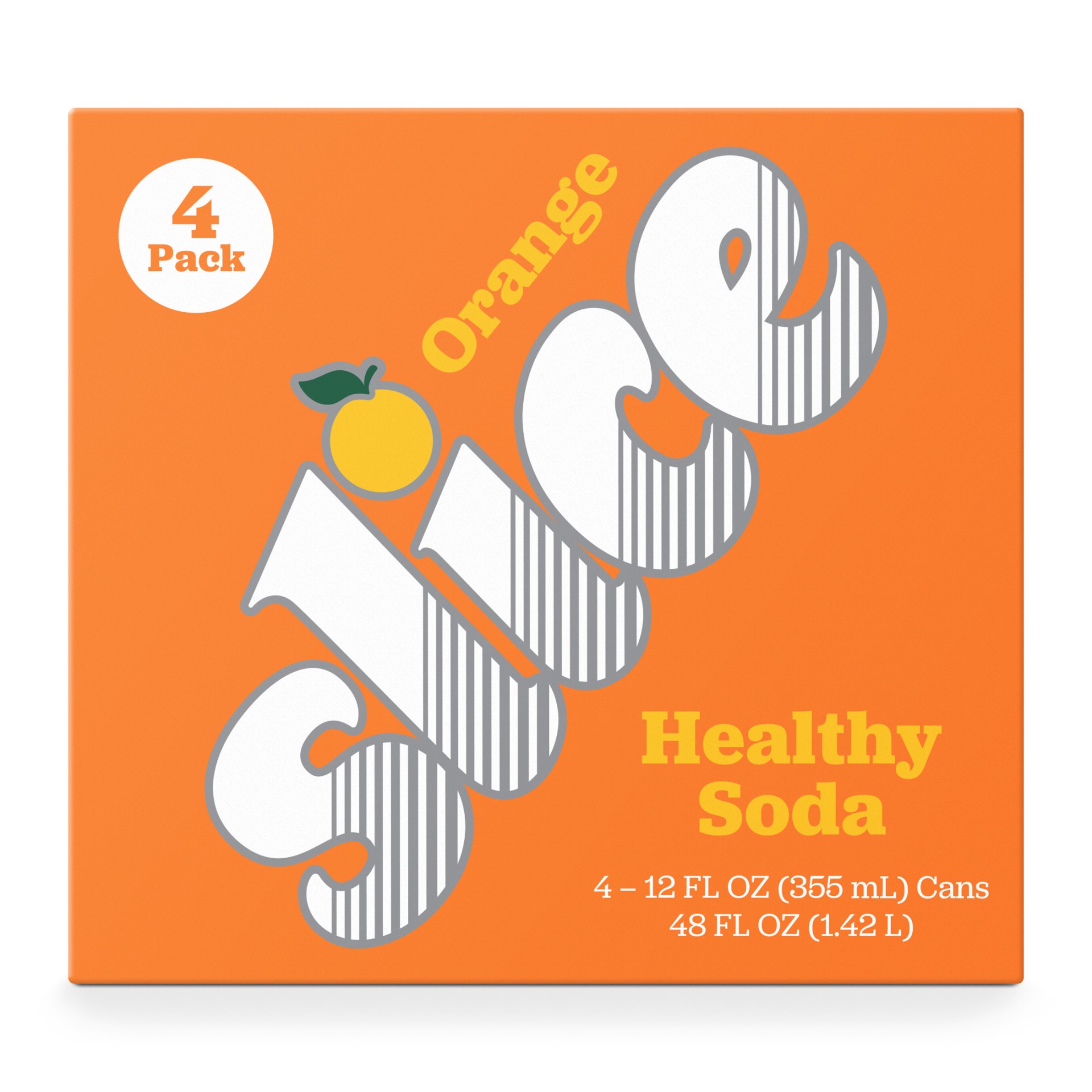 slide 1 of 8, Slice Orange Healthy Soda, 12 fl oz Cans, 4-Pack, 48 fl oz
