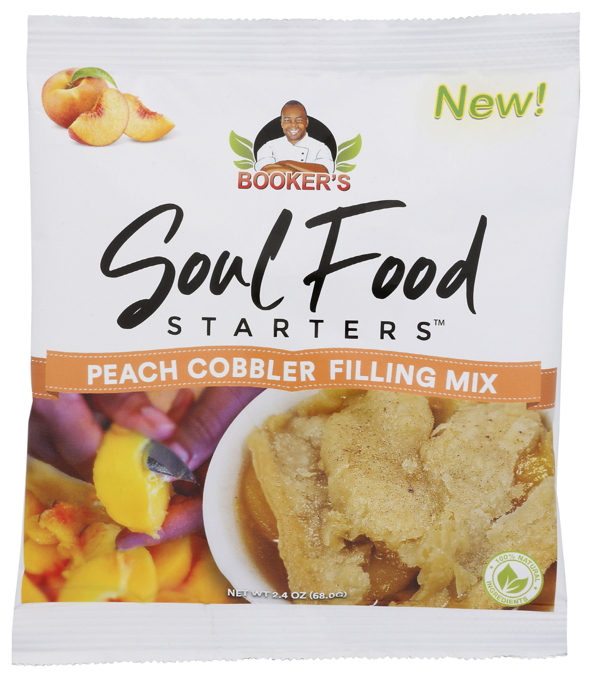 slide 1 of 9, BOOKERS Soul Food Starters Peach Cobbler Filling Mix - 2.4 oz, 2.4 oz