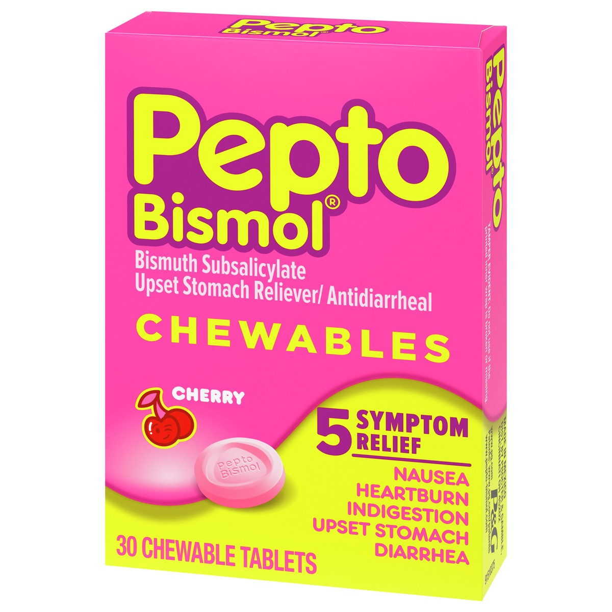 slide 4 of 5, Pepto-Bismol Pepto Bismol Cherry Antacid Tablets, 30 ct