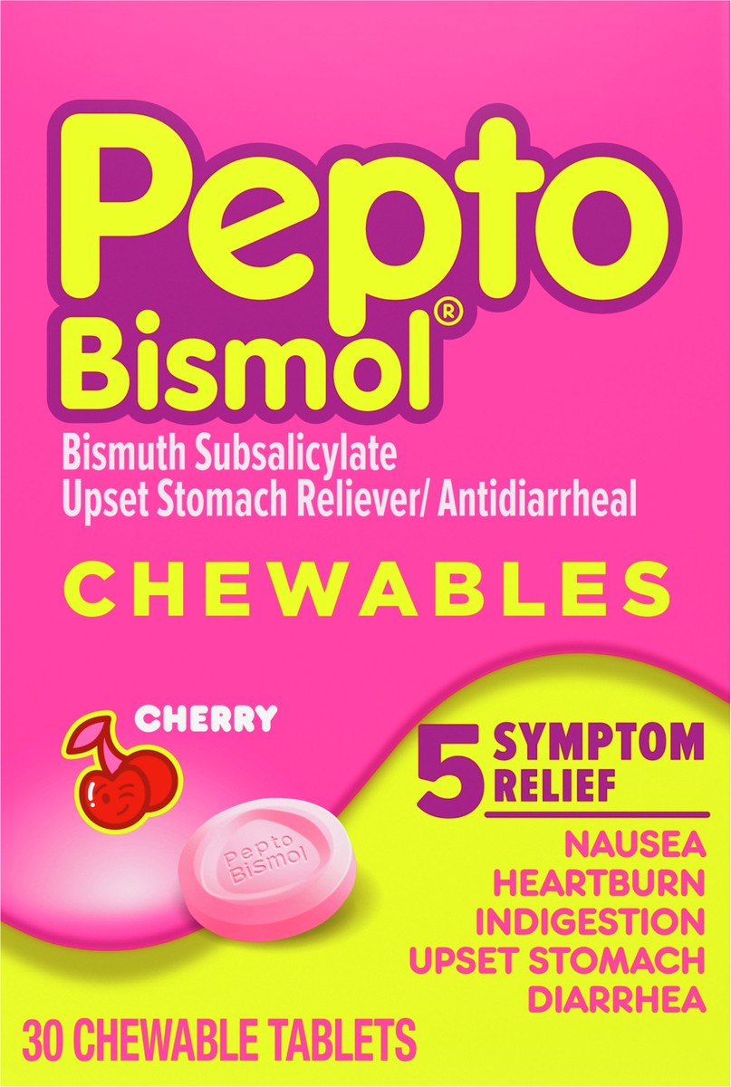 slide 5 of 5, Pepto-Bismol Pepto Bismol Cherry Antacid Tablets, 30 ct