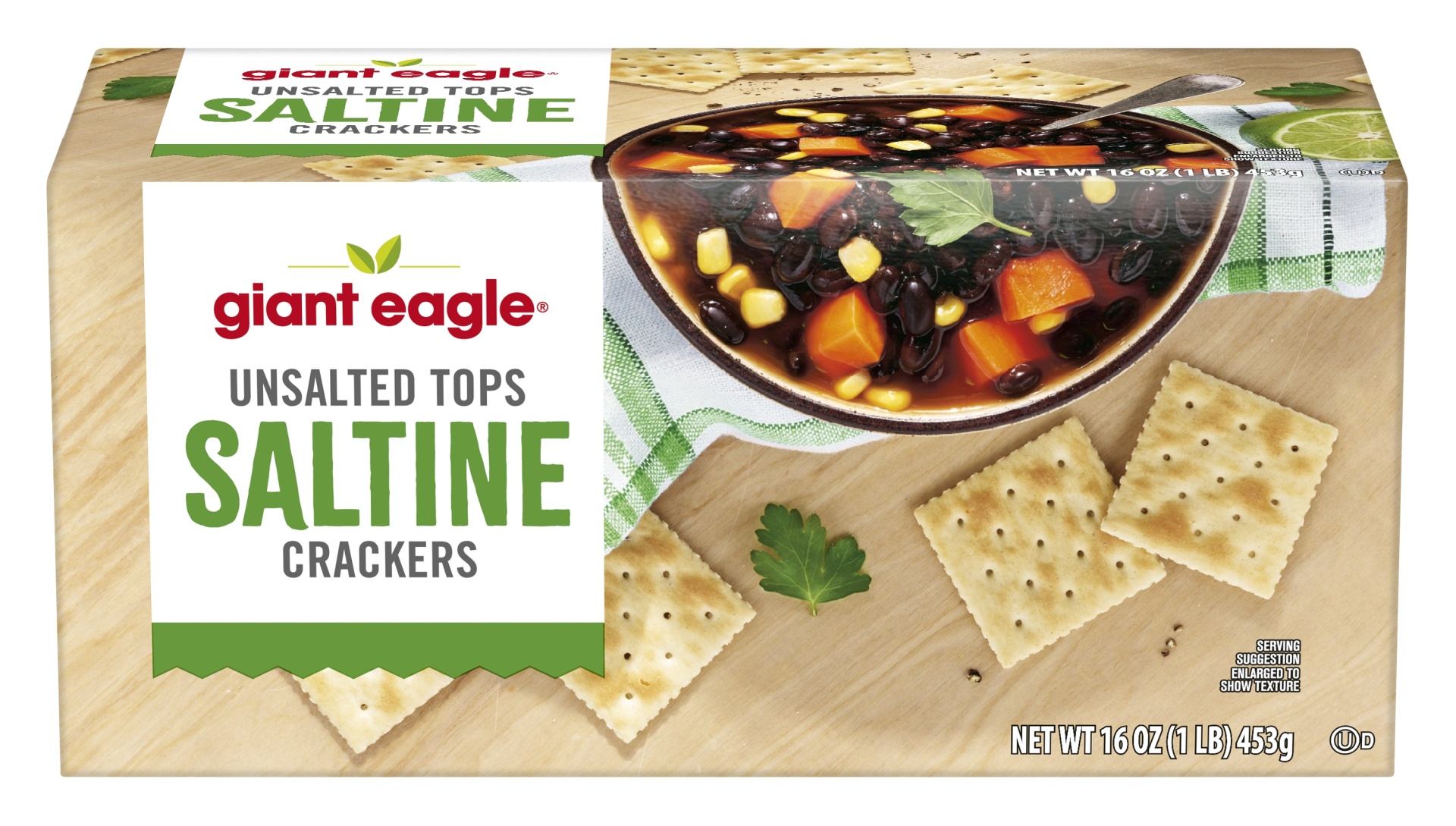 slide 1 of 1, Giant Eagle Saltine Crackers, Unsalted Tops, 16 oz