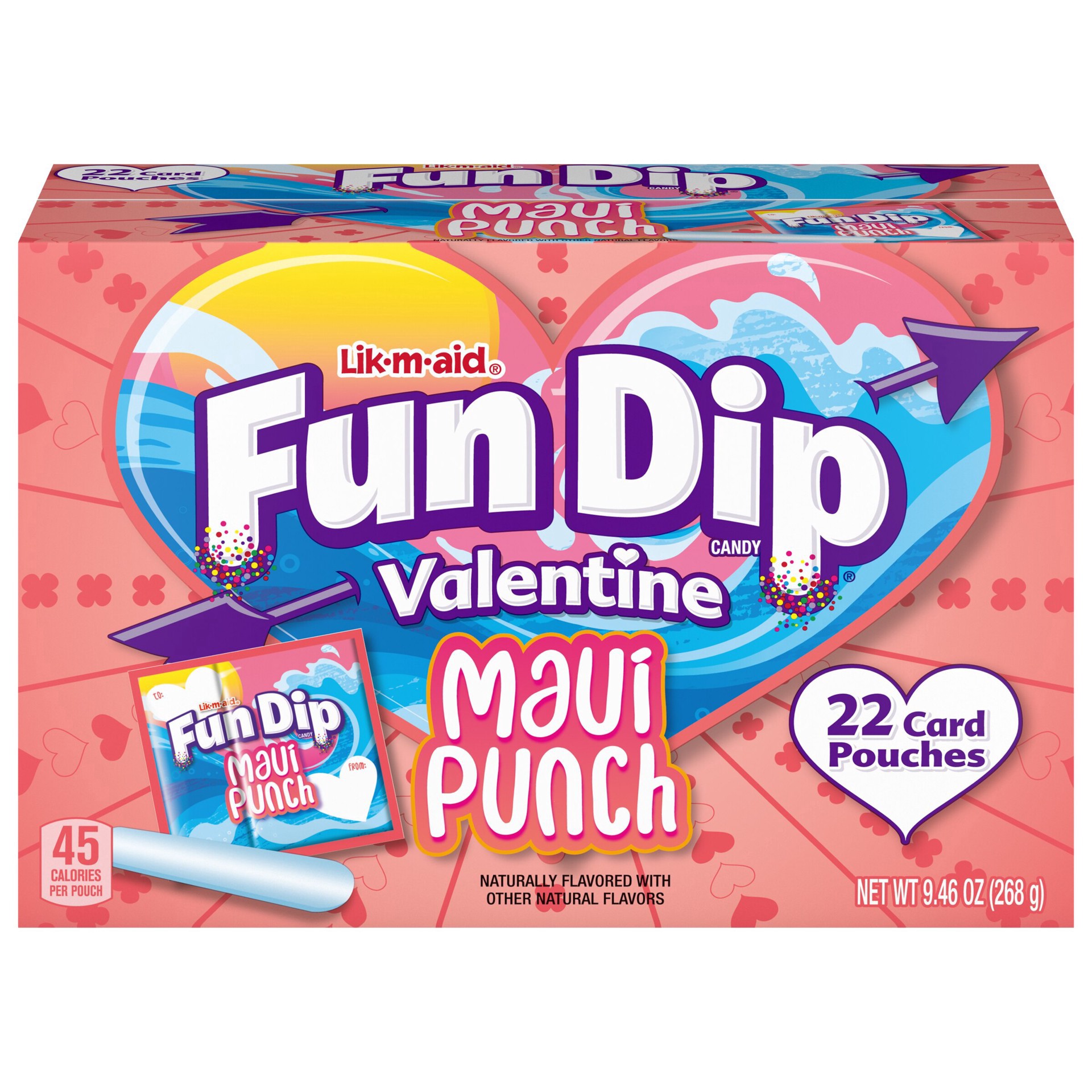 slide 1 of 1, Fun Dip Valentine Maui Punch Candy 24 ea, 24 ct