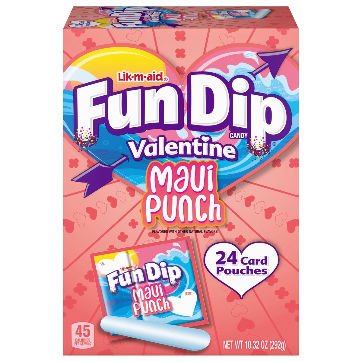 slide 1 of 14, Fun Dip Valentine Maui Punch Candy 24 ea, 24 ct