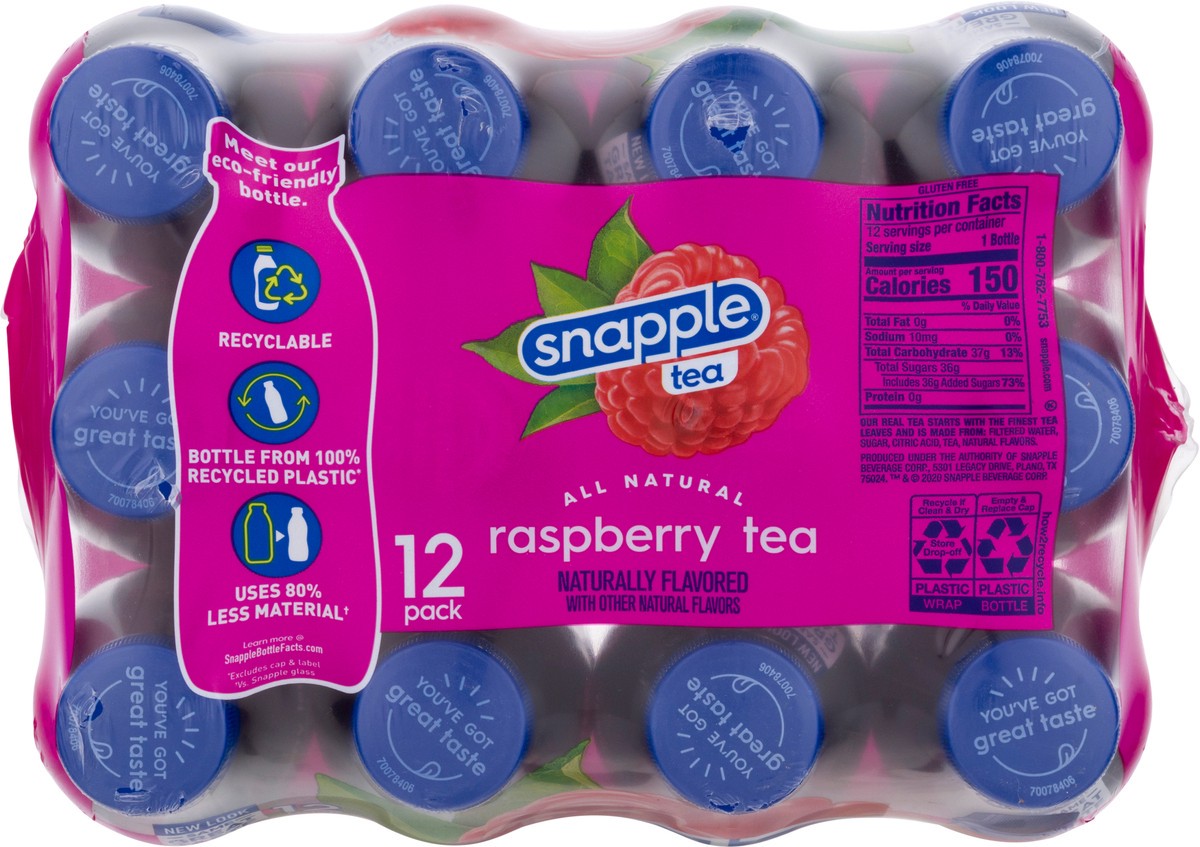 slide 5 of 10, Snapple Raspberry Tea recycled plastic bottle, 12 ct