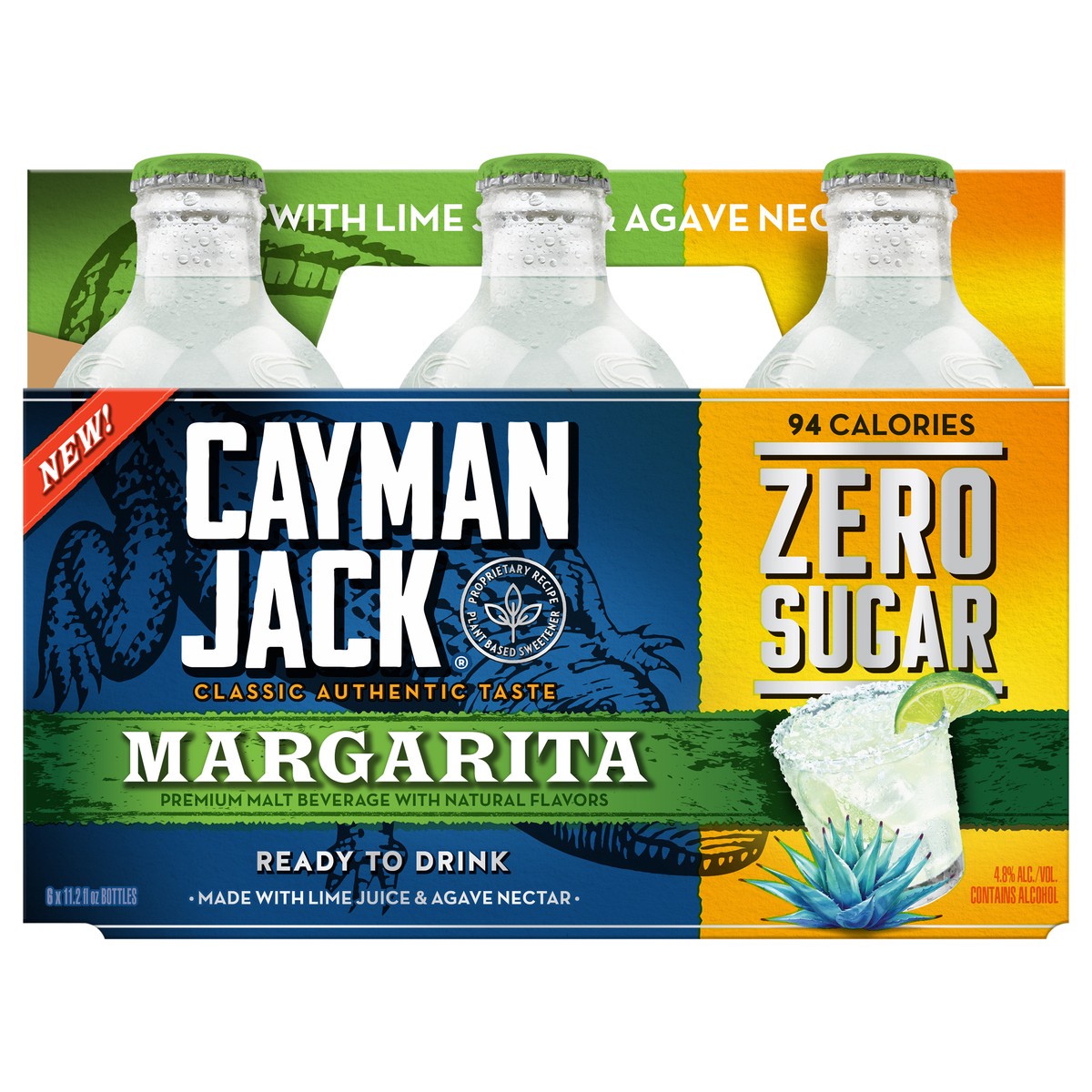 slide 1 of 2, Cayman Jack Margarita Zero Sugar 6pk, 6 ct