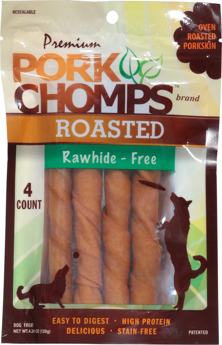 slide 3 of 16, Pork Chomps Premium Rawhide - Free Roasted Dog Treats 4 ea, 4 ct