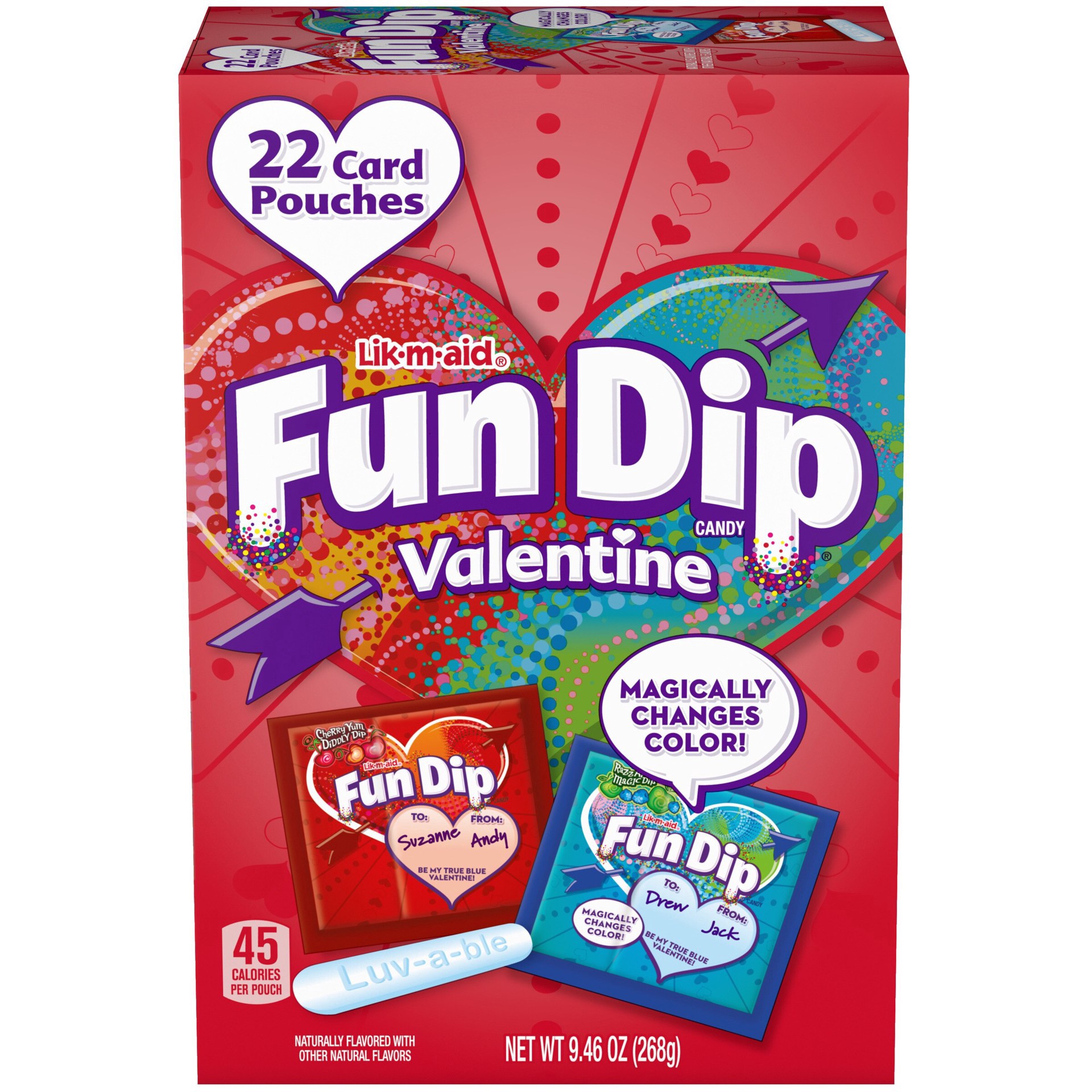 slide 1 of 1, Fun Dip 08297 158998 Valentine 24 ct, 24 ct