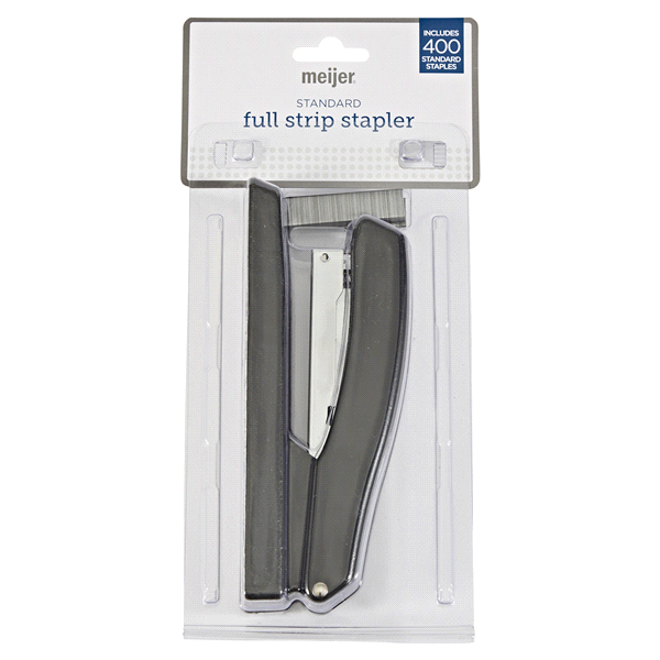 slide 1 of 1, Meijer Full Strip Stapler with 400 Staples, 1 ct