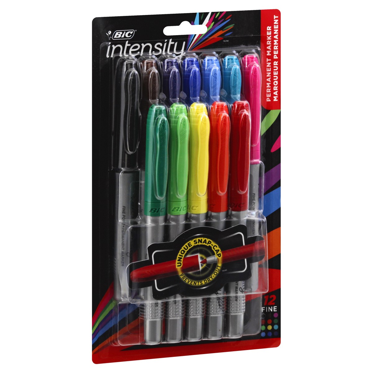 slide 8 of 11, Bic Mark-It 12-Piece Fashion Fine Point Pocket Permanent Marker Set, Assorted Ink, 12 ct