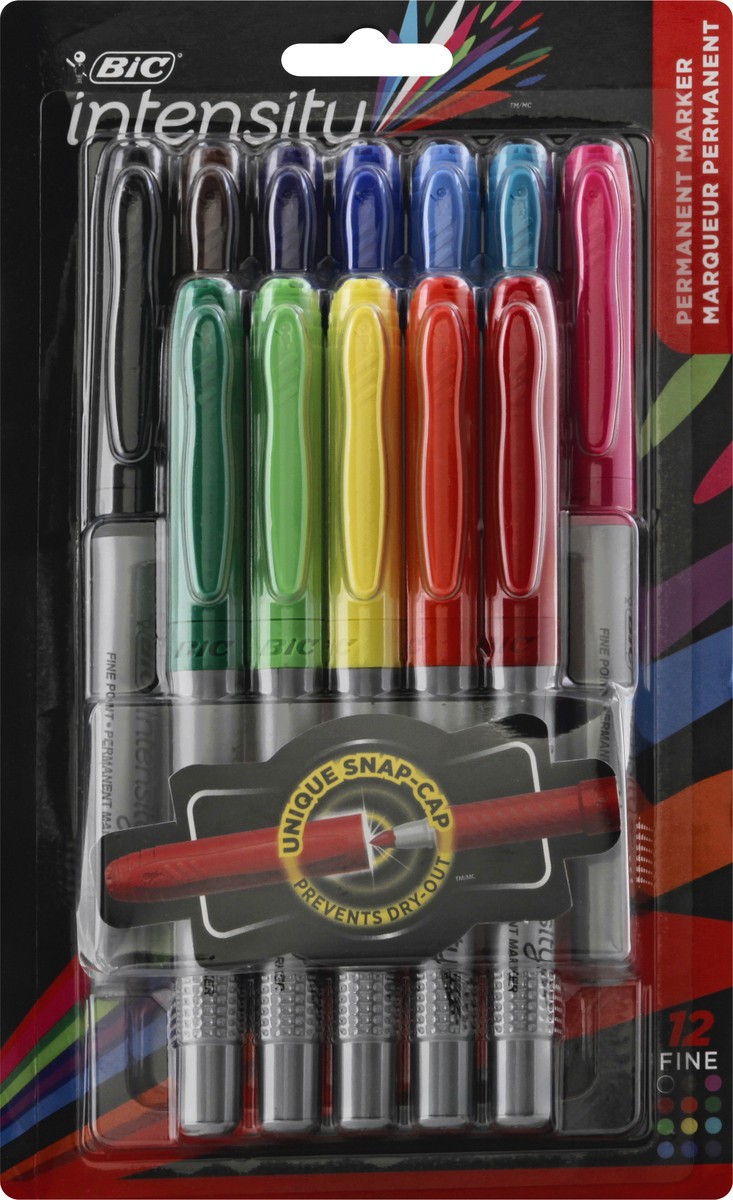 slide 9 of 11, Bic Mark-It 12-Piece Fashion Fine Point Pocket Permanent Marker Set, Assorted Ink, 12 ct