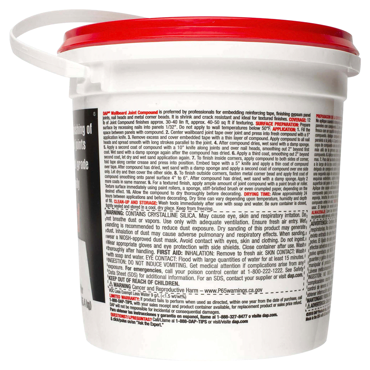 slide 5 of 9, DAP Wallboard Joint Compound - Ready to Use Tub, White, 12 lb