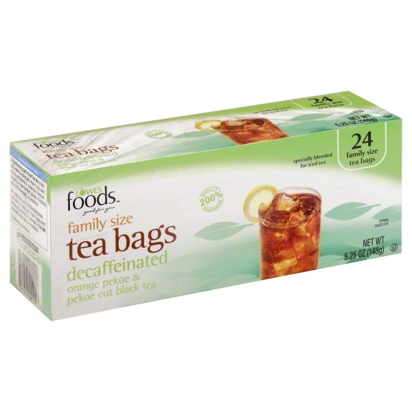 slide 1 of 1, Lowes Foods Decaf Family Size Tea Bags - 24 ct, 24 ct