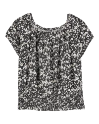 Oshkosh Kid Square Neck Floral Top Black 4