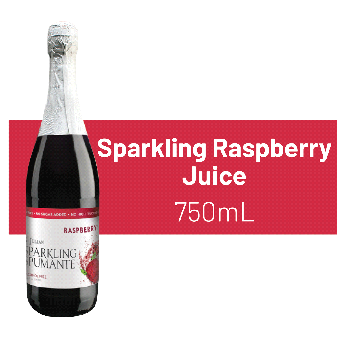 slide 1 of 2, St. Julian Sparkling Raspberry Juice, 750 ml