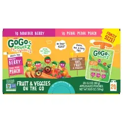 Gogo Squeez Fruit & Veggies Boulder Berry & Pedal Pedal Peach On The Go Variety Pack