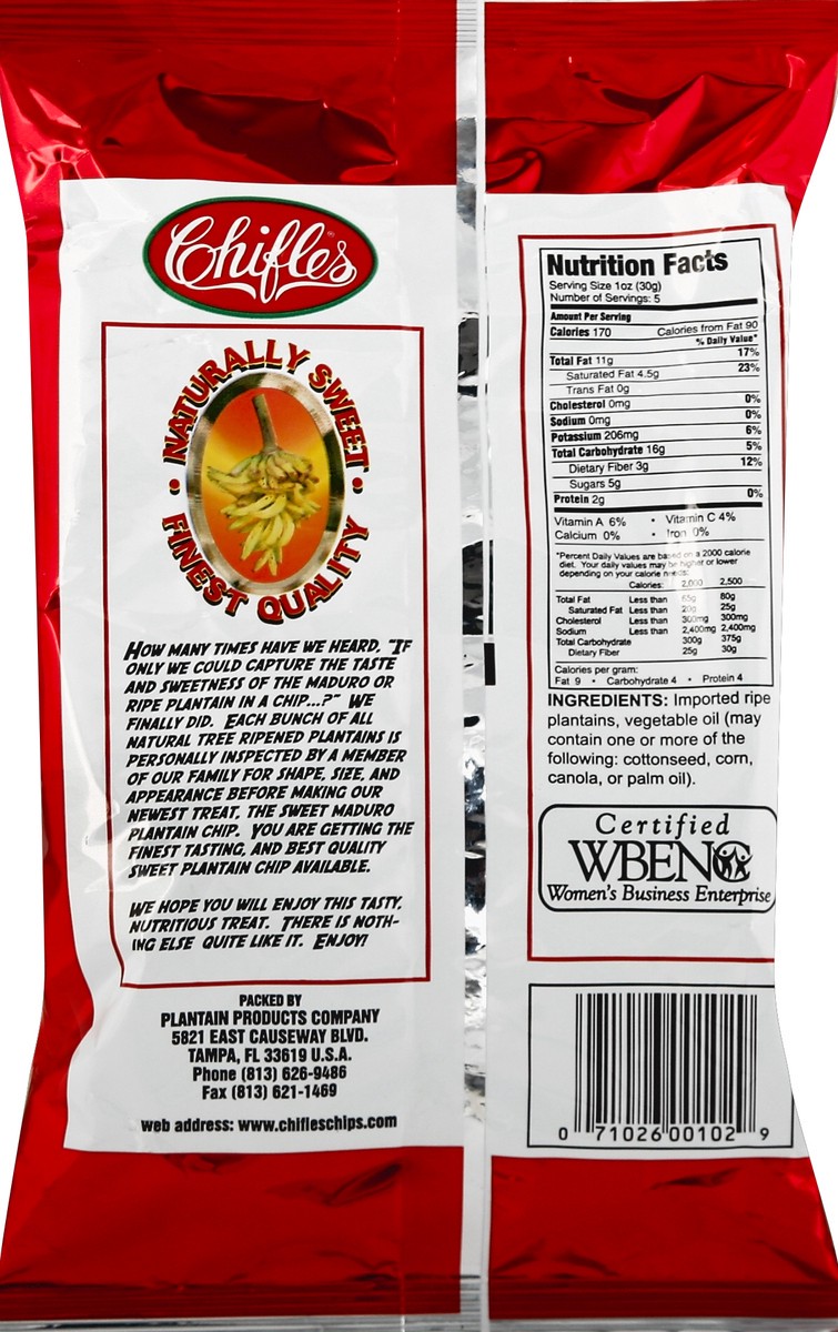 slide 10 of 13, Chifles Sweet Plantain Chips 5 oz, 5 oz