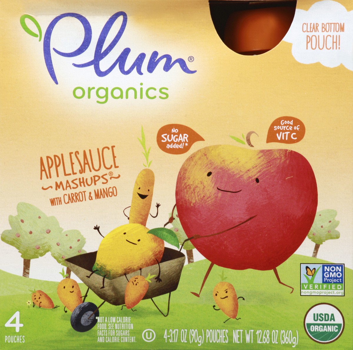 slide 5 of 6, Plum Organics Mashups Applesauce, Carrot & Mango 3.17oz Pouch-4-Pack, 4 ct; 3.1 oz