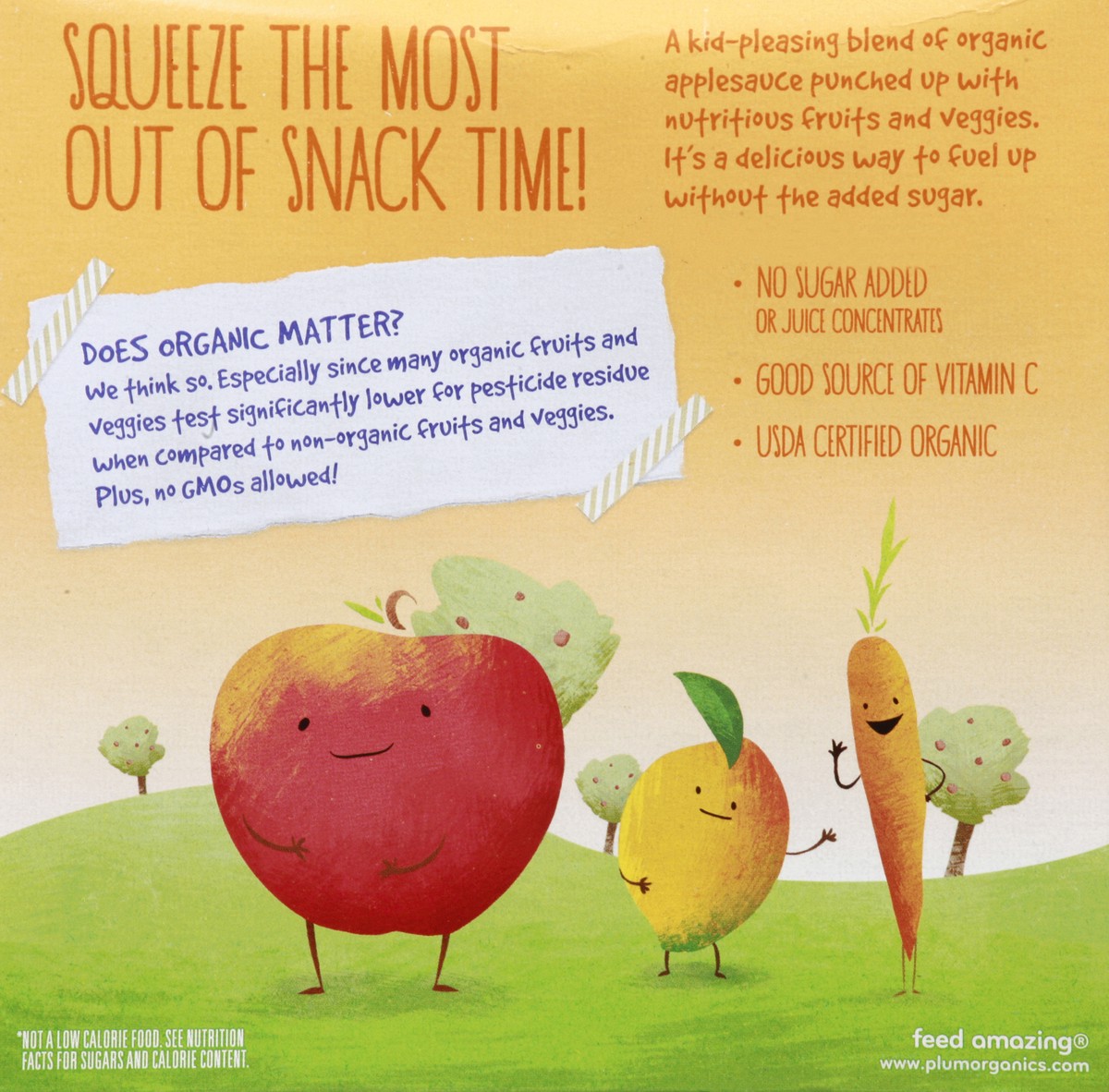 slide 6 of 6, Plum Organics Mashups Applesauce, Carrot & Mango 3.17oz Pouch-4-Pack, 4 ct; 3.1 oz