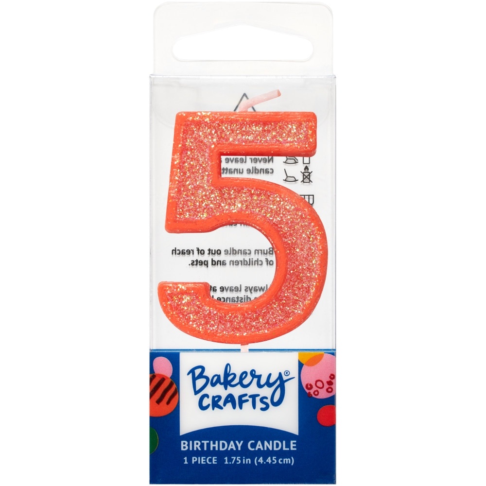 slide 1 of 1, Decopac Five Birthday Candle Cake Decoration - Pink, 1 ct