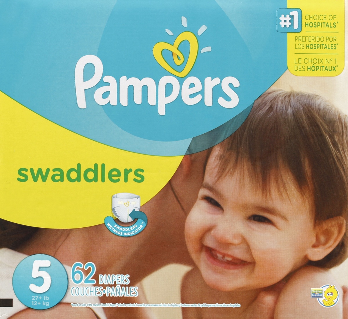 slide 4 of 5, Pampers Diapers, 62 ct