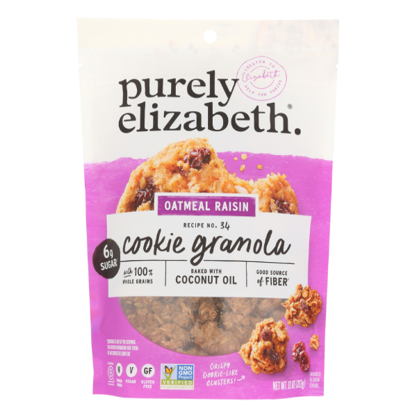 slide 1 of 1, Purely Elizabeth Oatmeal Raisin Cookie Granola Gluten-Free Non GMO 11 oz., 11 oz