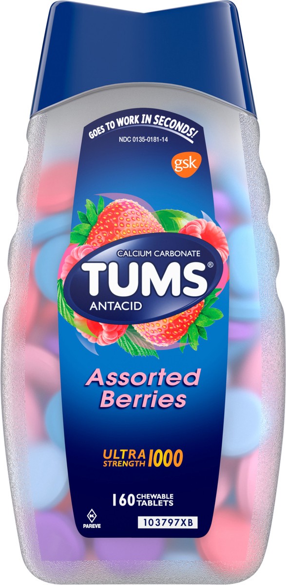 slide 5 of 5, TUMS Ultra Strength Antacid Assorted Berries Chewable - 160ct, 160 ct