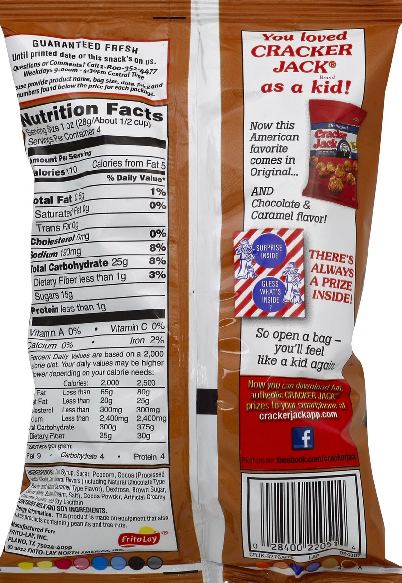slide 6 of 6, Cracker Jack Popcorn, Chocolate & Caramel, 4 oz