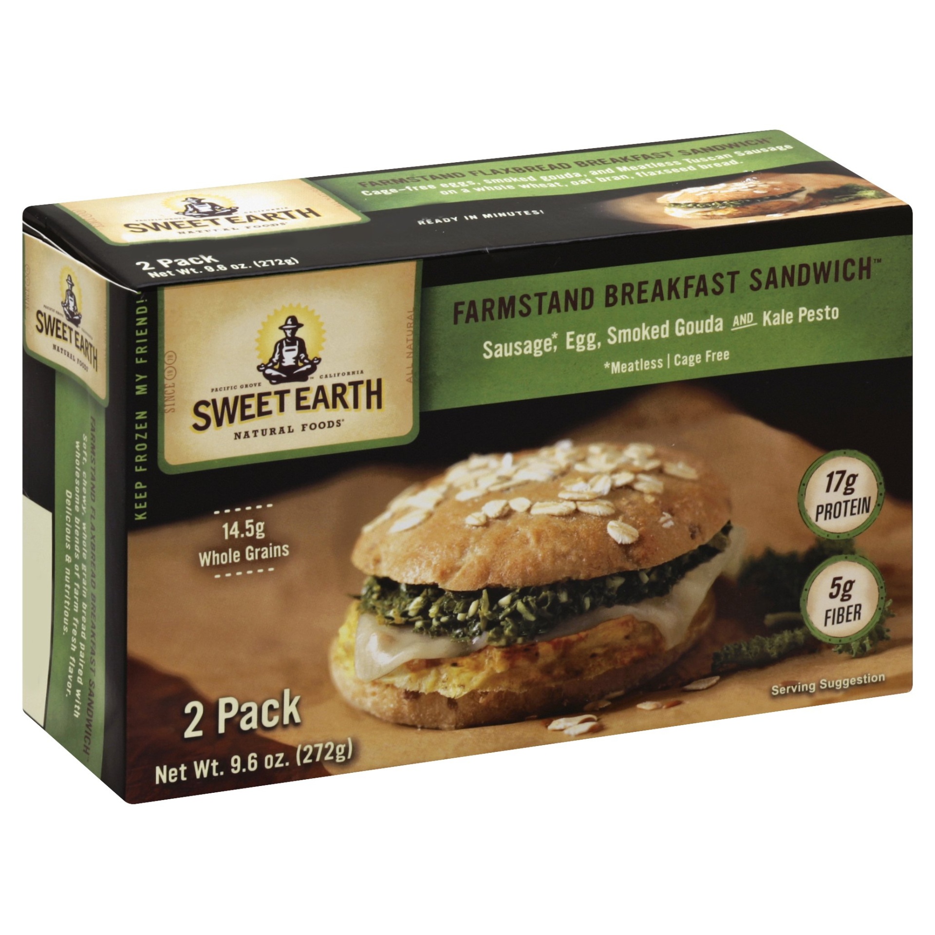 slide 1 of 4, Sweet Earth Breakfast Sandwich 2 ea, 2 ct