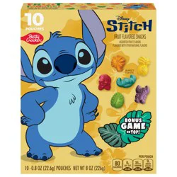 Betty Crocker Disney Stitch Fruit Flavored Snacks, Fat Free and Gluten Free Snack, 8 oz (10 Pouches)